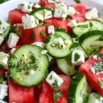 SIMPLE Watermelon + Cucumber + Feta Salad
