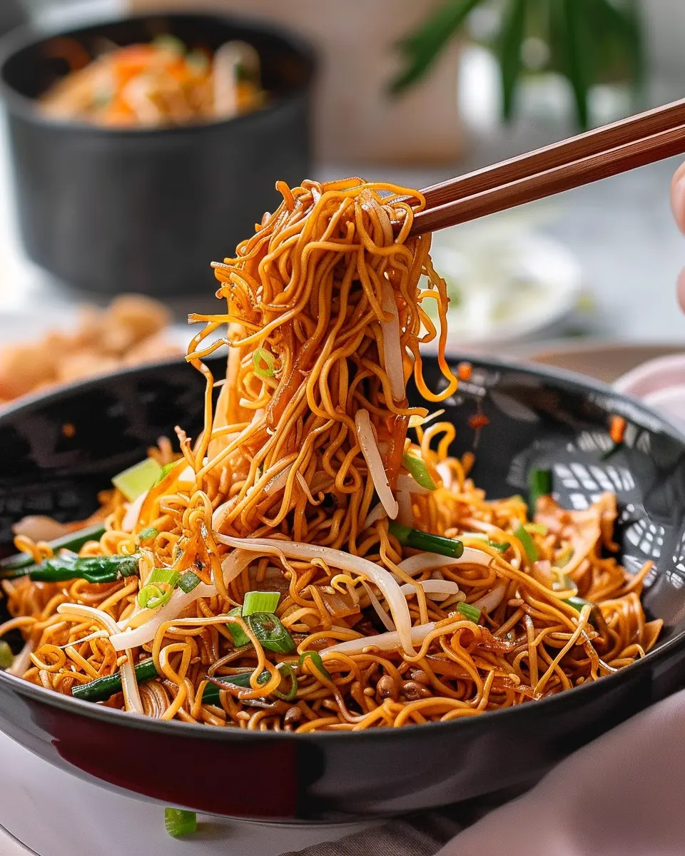 Cantonese Chow Mein: Easy Recipe with Turkey Bacon &amp; Chicken Ham