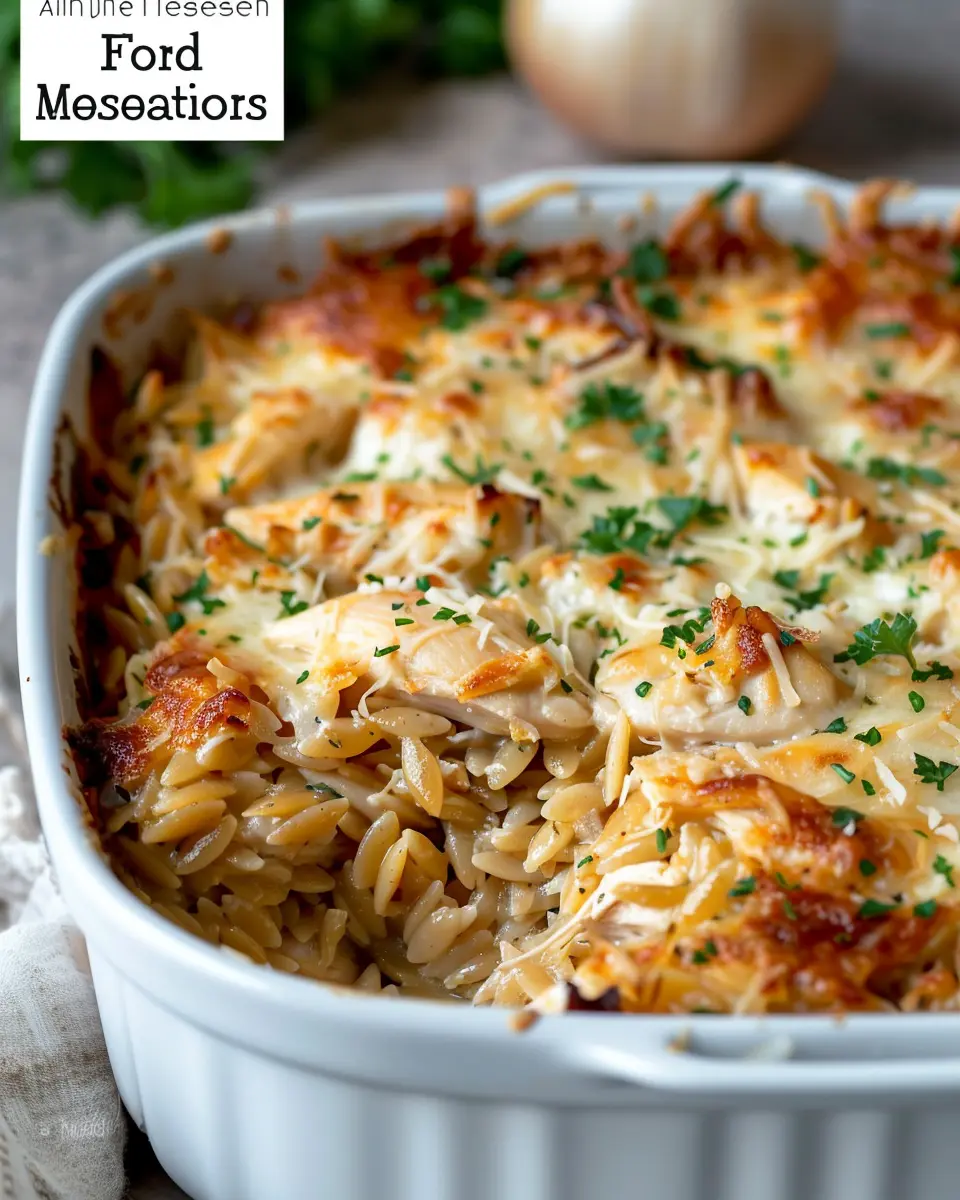 French Onion Chicken Orzo Casserole: Easy Comfort Food Delight
