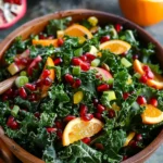 Citrus Pomegranate Kale Salad with Honey-Lemon Vinaigrette