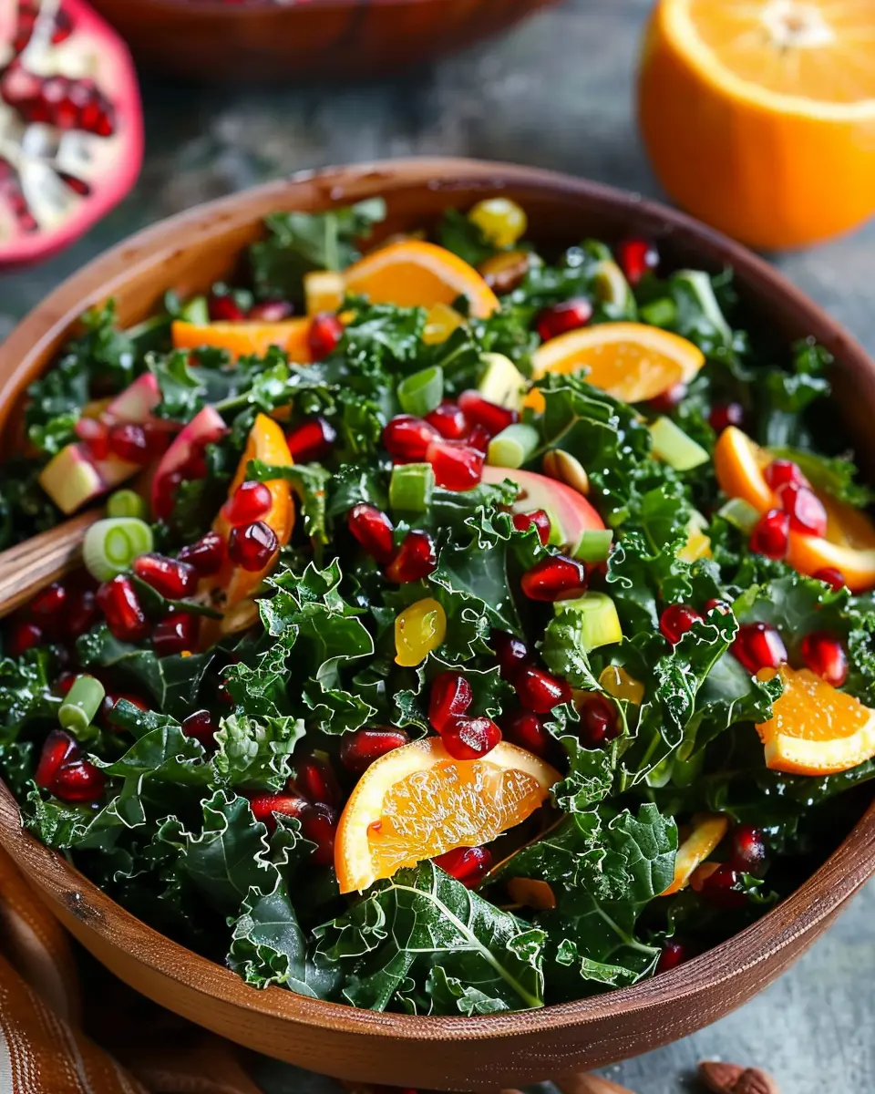 Citrus Pomegranate Kale Salad: A Refreshing Honey-Lemon Delight