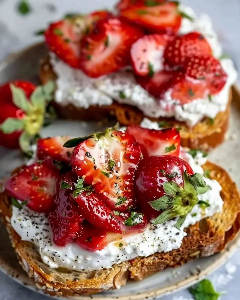 Roasted Strawberry Whipped Ricotta Toast: A Delightful Treat