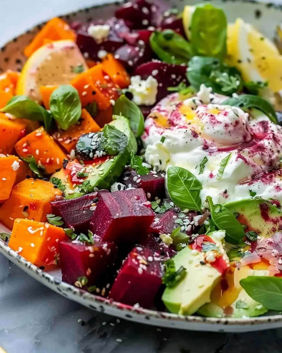 Roasted Beet Salad: Indulgent Sweet Potato & Avocado Delight