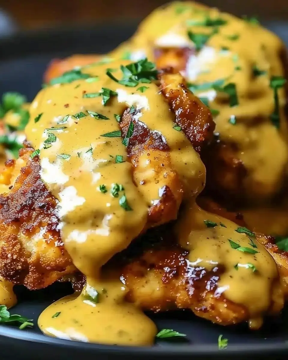 Pretzel Chicken: An Indulgent Recipe with Mustard-Cheddar Sauce