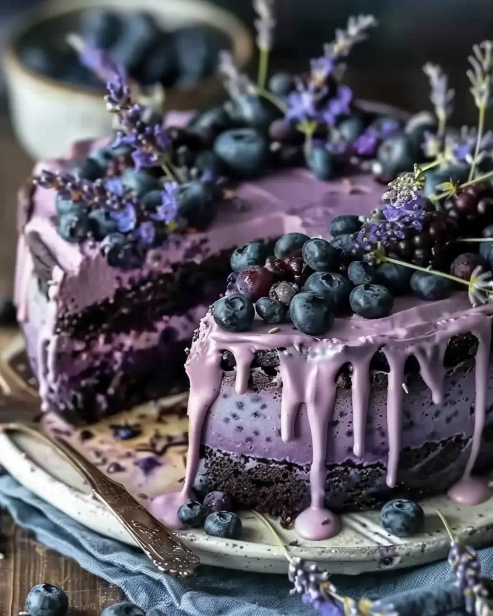 Blueberry Chocolate Lavender Dream Cake: A Decadent Delight