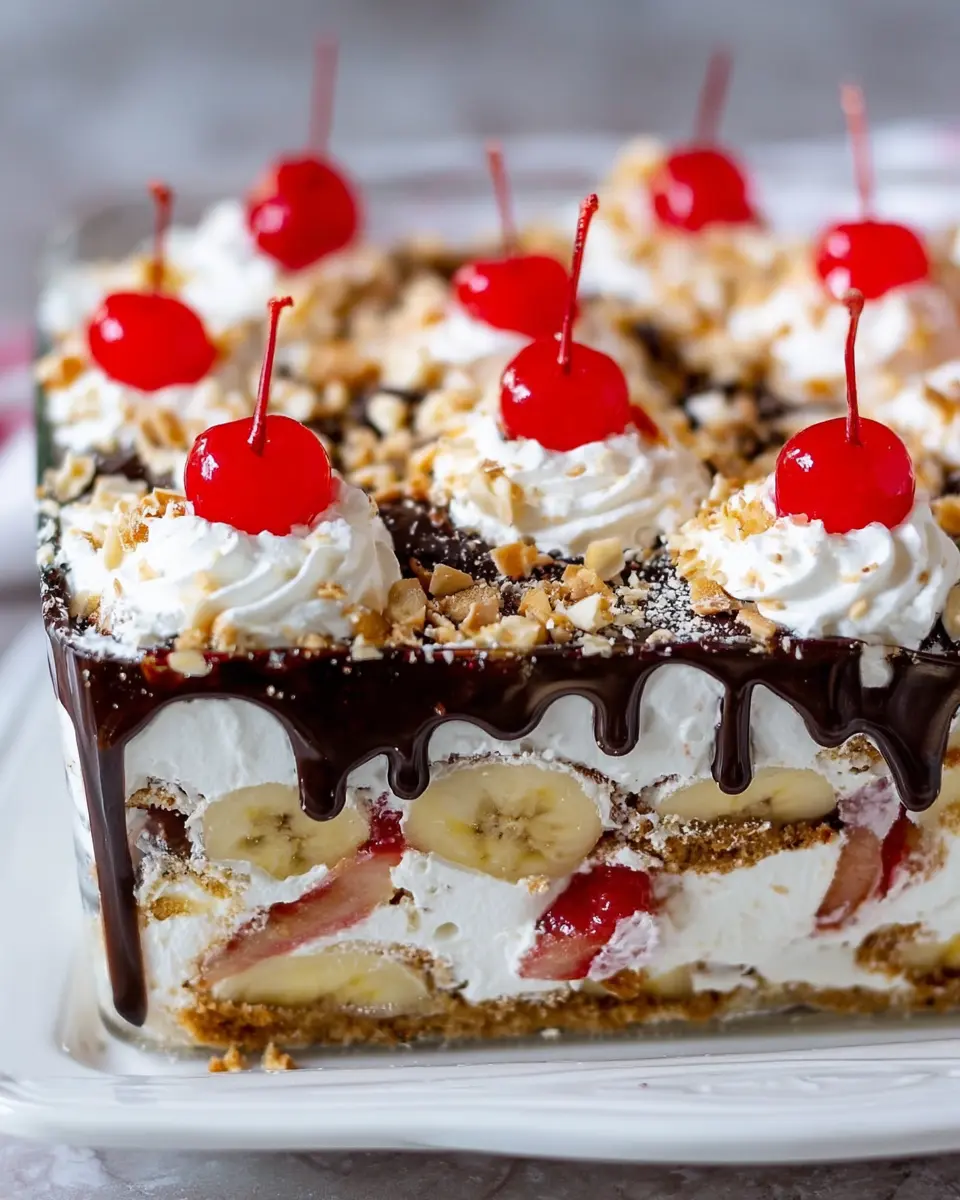No-Bake Banana Split Cake: The Best Indulgent Treat for Everyone