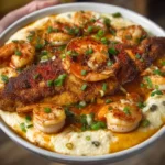 Cajun Catfish Shrimp and Grits with Honey Butter