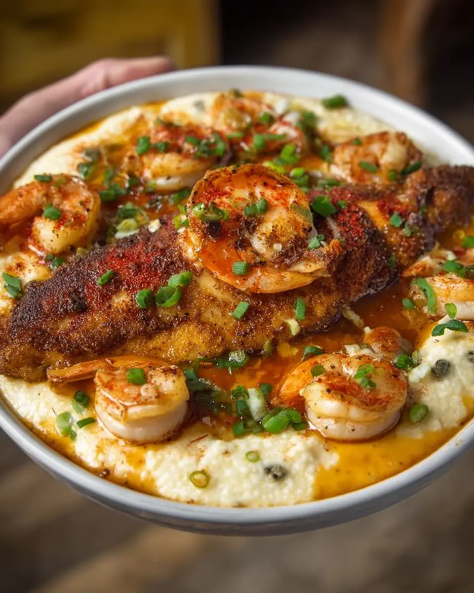 Cajun Catfish Shrimp and Grits: Indulgent Comfort Food Recipe