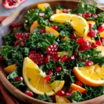 Citrus Pomegranate Kale Salad with Honey-Lemon Vinaigrette