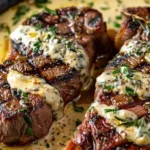 Garlic Butter Steak With Parmesan Cream Sauce