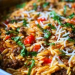 One Pan Ground Beef Orzo Bake Spring recipes
