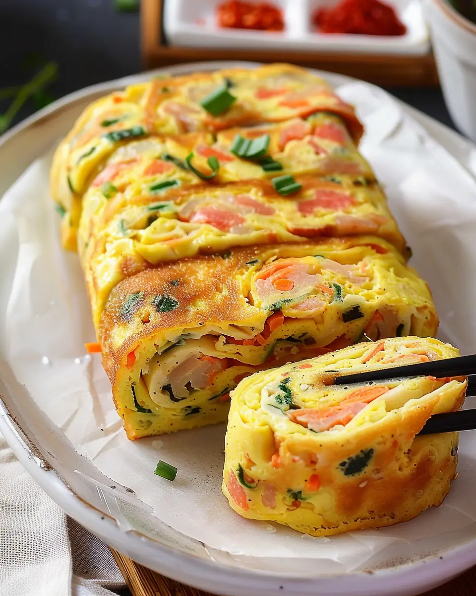 Gyeran Mari: Easy Korean Rolled Omelette with Turkey Bacon