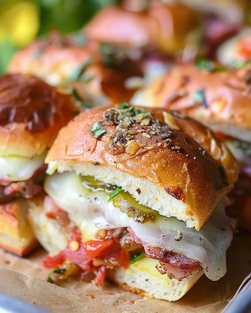 Hot Italian Sub Sliders: Easy Turkey Bacon and Beef Delight