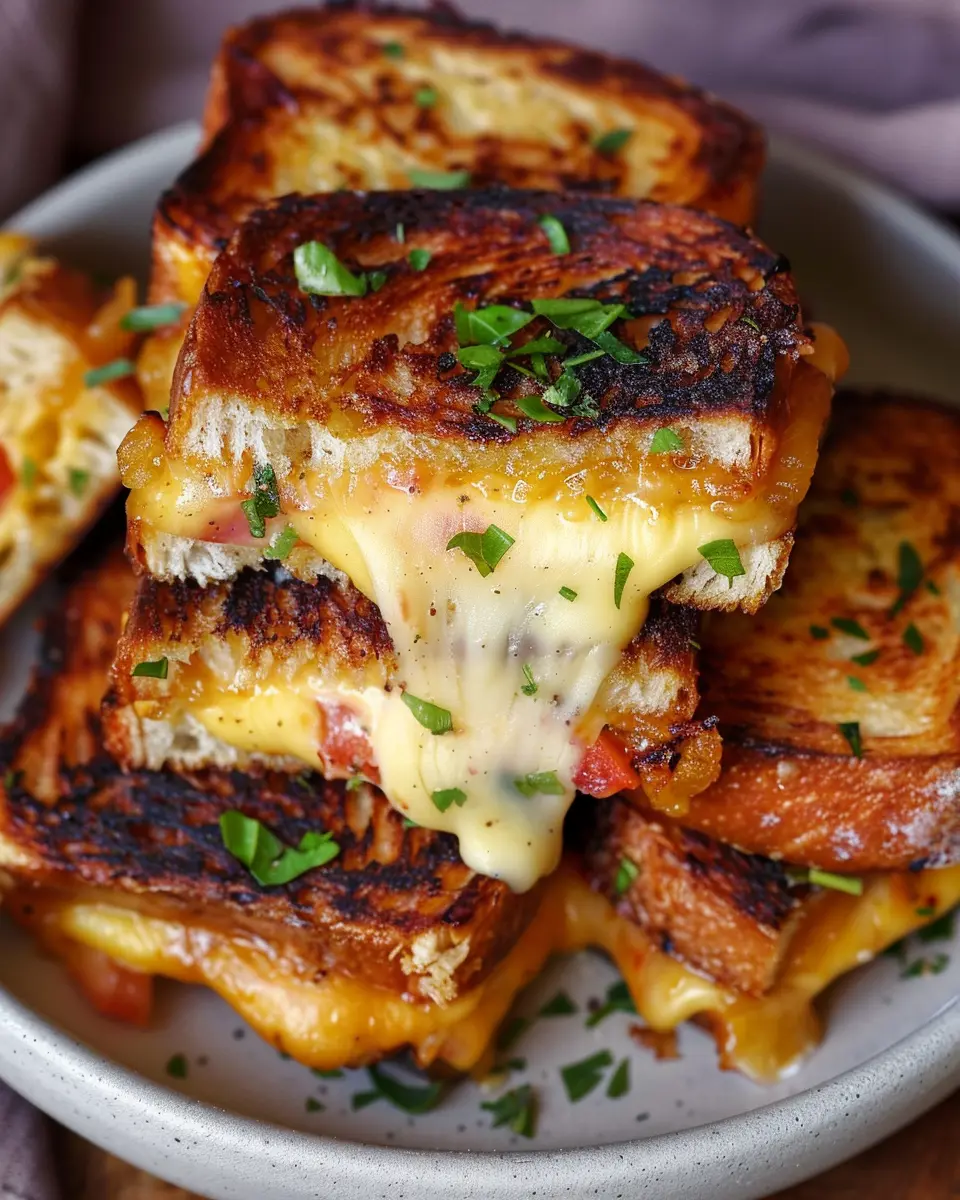 Hawaiian Roll Grilled Cheese with Turkey Bacon and Chicken Ham