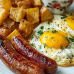 Hearty Sausage and Eggs Breakfast with Roasted Potatoes