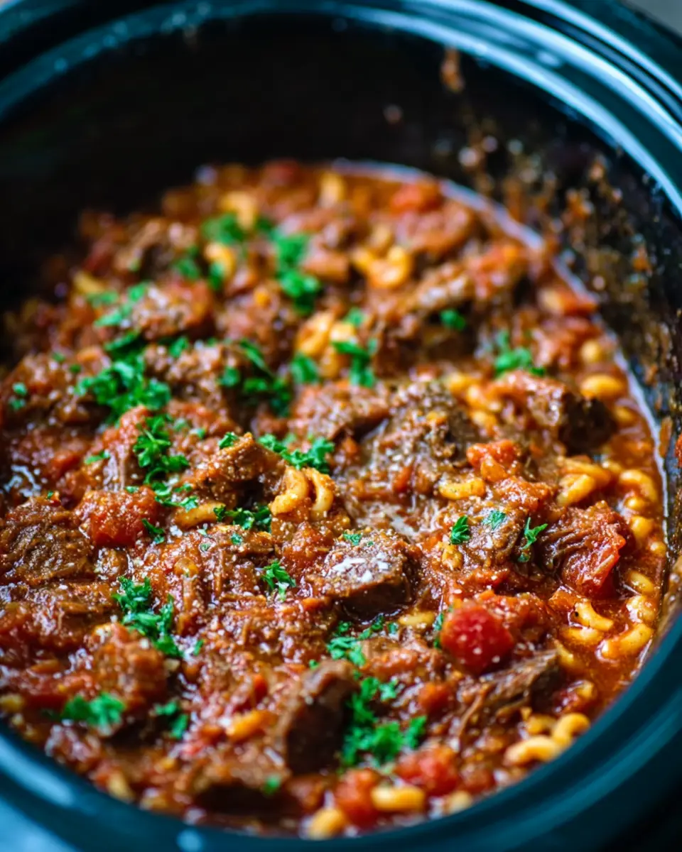 lazy slow cooker slumgullion: an easy twist on comfort food