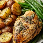 Garlic Herb Chicken with Roasted Potatoes and Green Beans