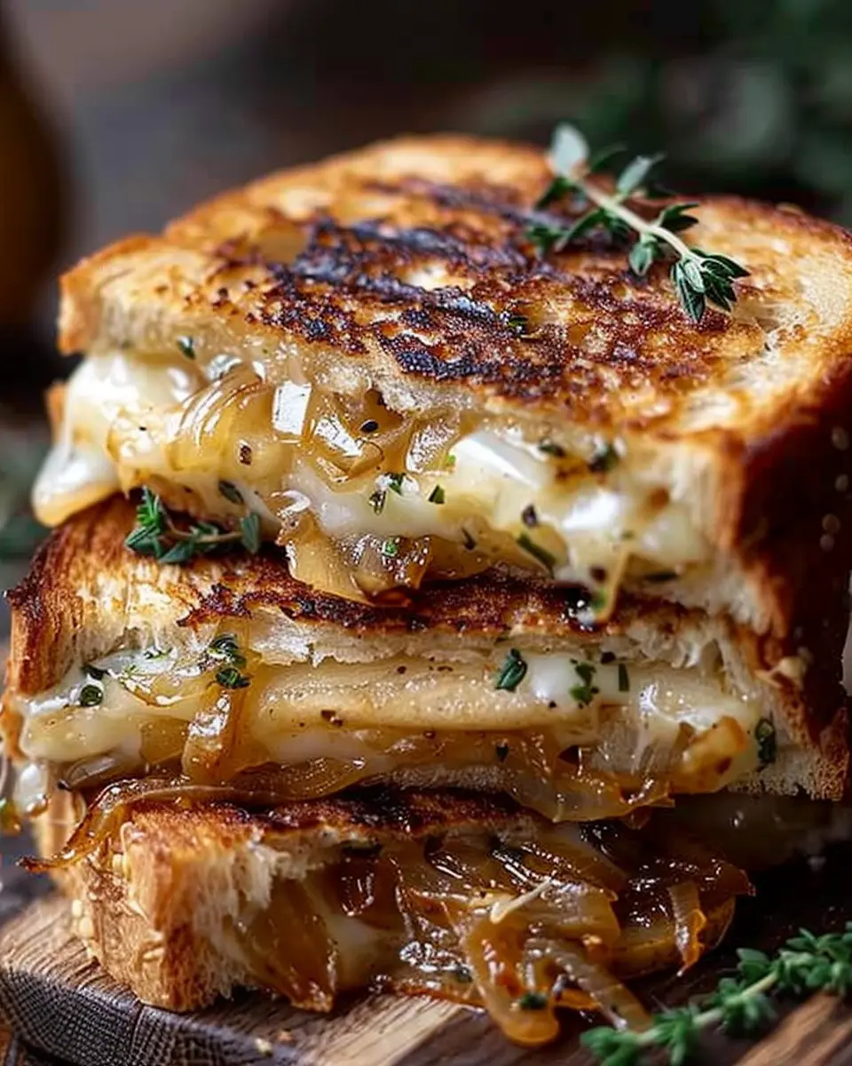 Pear &amp; Apple Grilled Cheese: A Quick Delight with Caramelized Onions