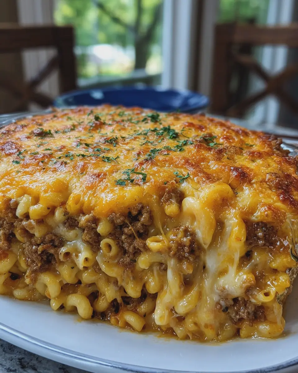 Cheesy Beef Mac and Cheese Bake: Indulgent Comfort Food Delight