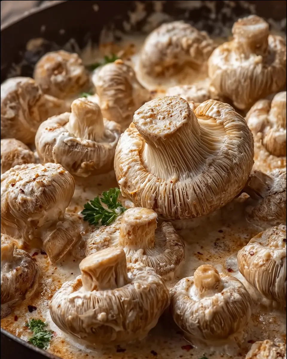 Creamy Garlicky Mushrooms: Easy Comfort Food with Turkey Bacon