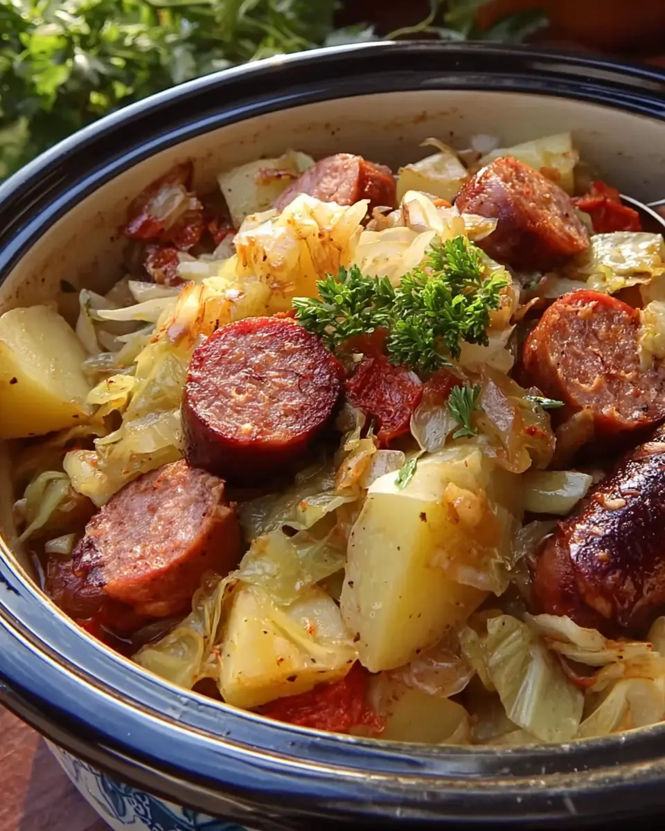 Hearty Slow Cooker Sausage, Cabbage &amp; Potatoes: A Comforting Feast