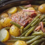 Slow Cooker Chicken Ham Green Beans and Potatoes