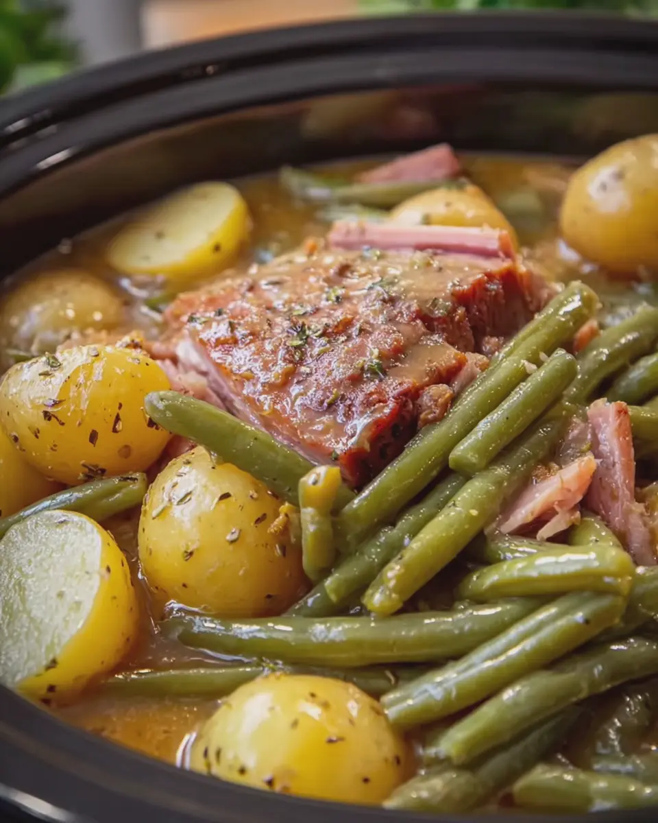 Slow Cooker Chicken Ham Green Beans and Potatoes Made Easy