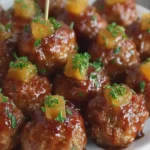Pineapple Brown Sugar Meatball Bites