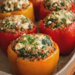 High-Protein Spinach & Feta Turkey Stuffed Peppers
