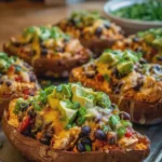 Cajun Chicken & Black Bean Stuffed Sweet Potatoes