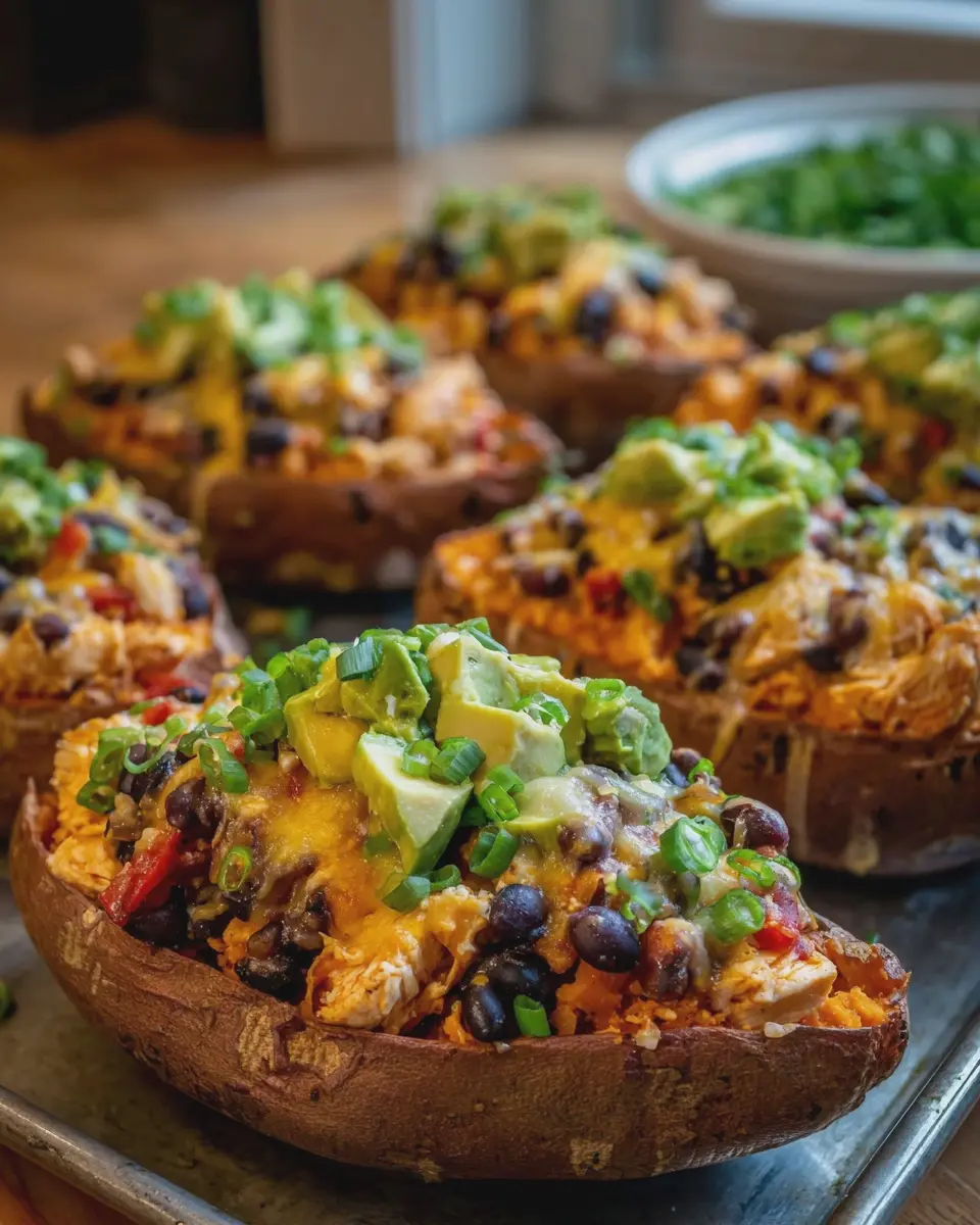 Cajun Chicken & Black Bean Stuffed Sweet Potatoes: Easy & Delicious