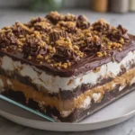 No-Bake Chocolate Peanut Butter Lasagna