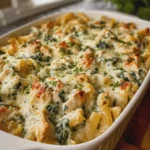 Creamy Spinach Chicken Pasta Bake