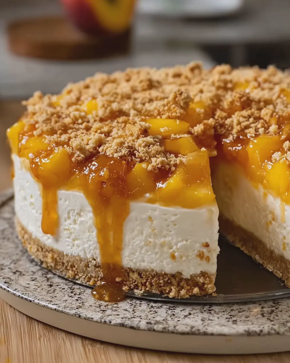 No Bake Peach Cobbler Cheesecake: Easy Recipe for Everyone