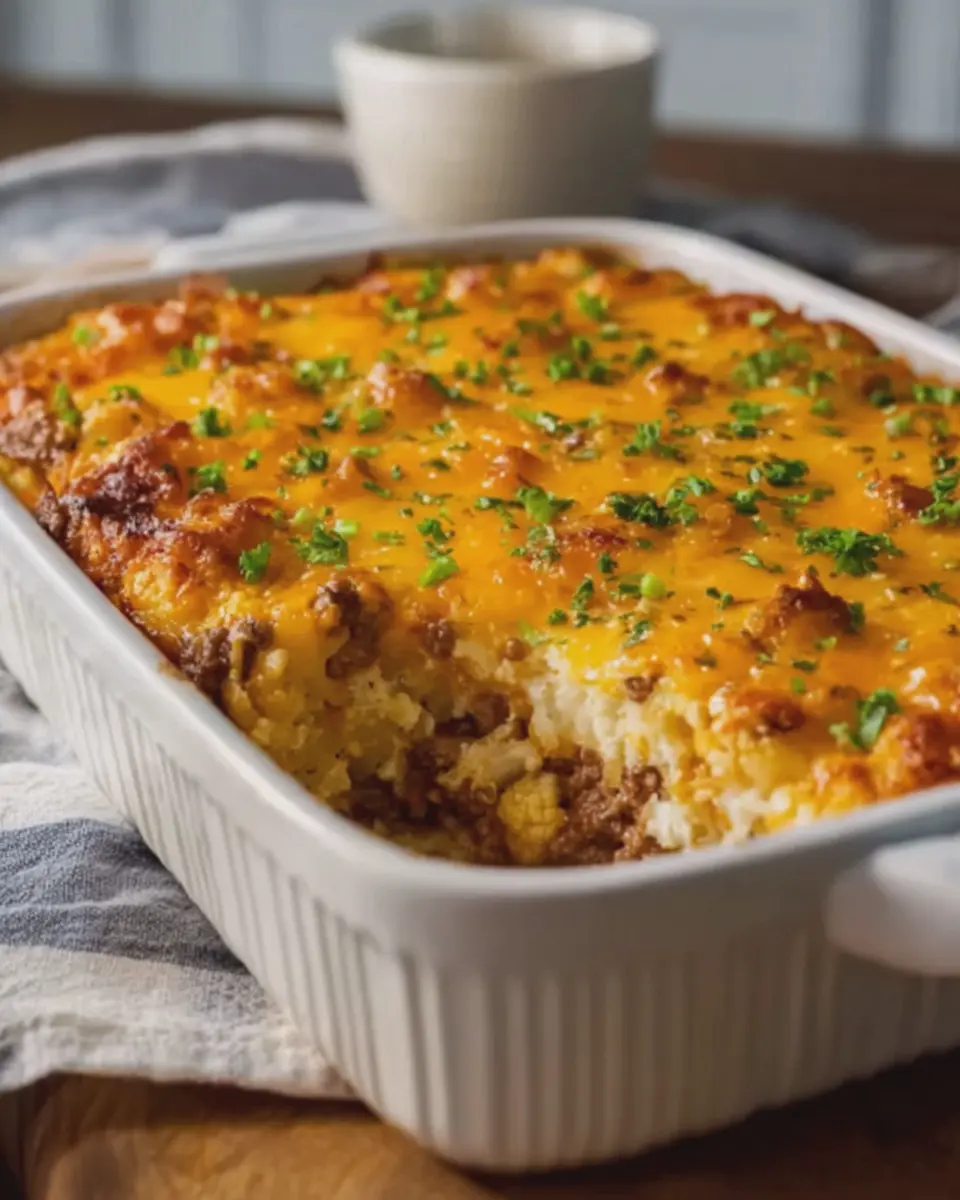 Cheesy Beef Cauliflower Casserole: A Delightfully Indulgent Meal