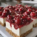 No-Bake Cherry Cheesecake Bars