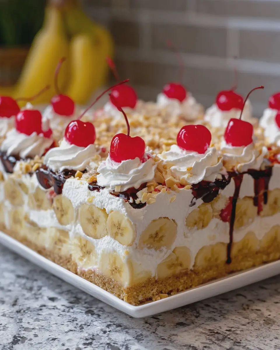 No-Bake Banana Split Dessert: The Best Indulgence for Sweet Lovers