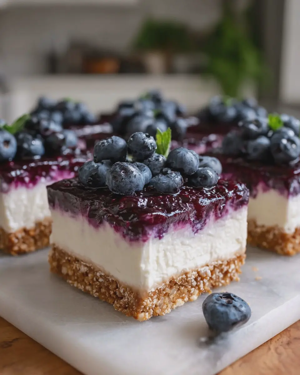 No-Bake Blueberry Cheesecake Bars: Indulgent Treat for Any Occasion