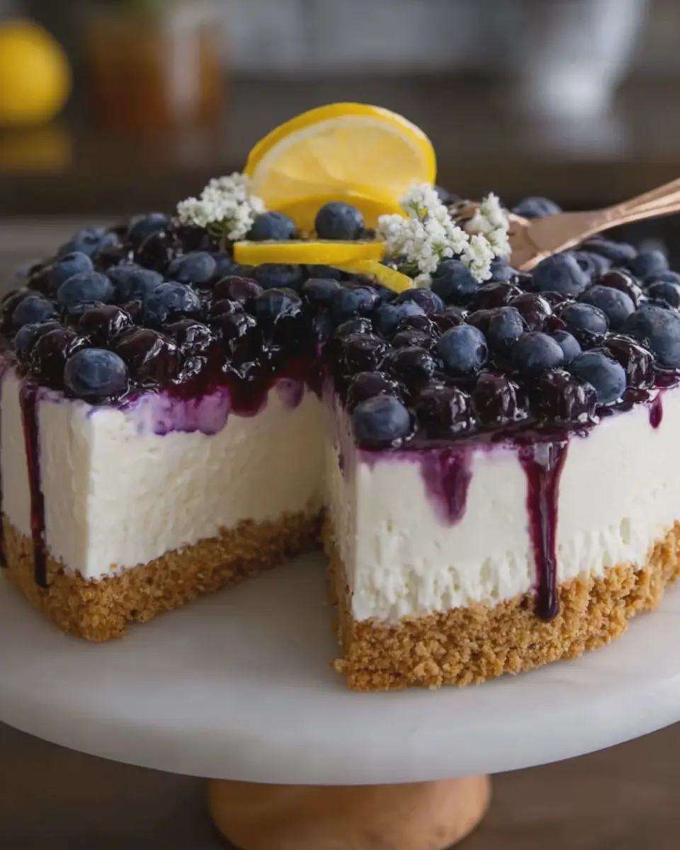 No-Bake Lemon Blueberry Cheesecake: The Easy Summer Delight
