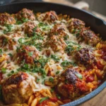 High-Protein Italian Meatball and Orzo Skillet