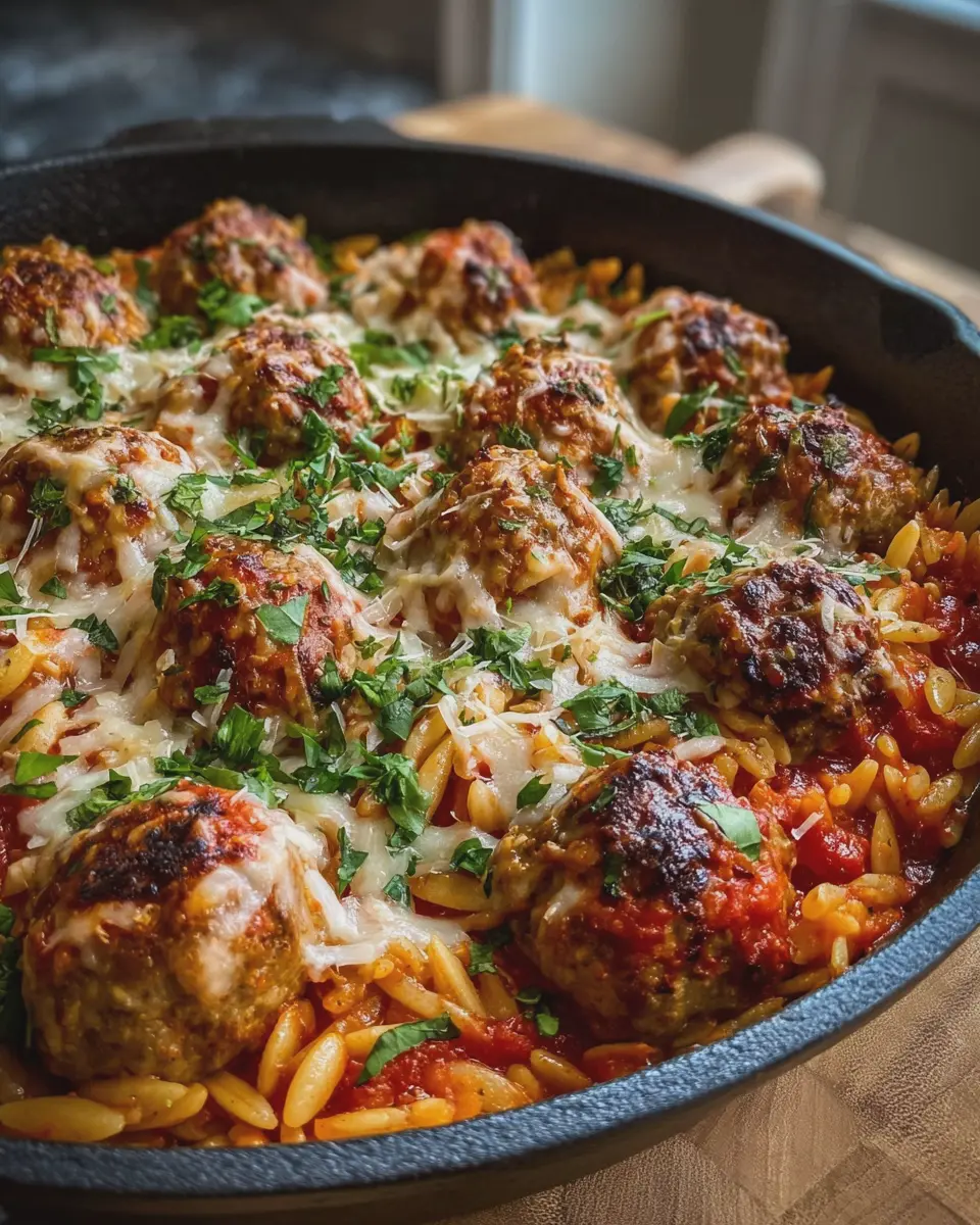High-Protein Italian Meatball and Orzo Skillet: A Delicious Twist