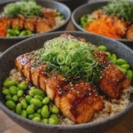 Teriyaki Salmon & Edamame Rice Bowls