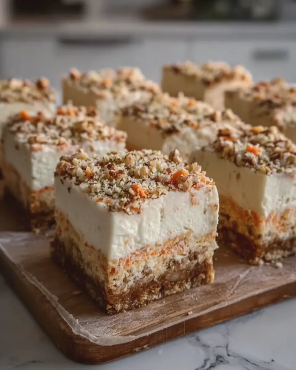 No Bake Carrot Cake Cheesecake Bars: Indulgent and Easy Delight