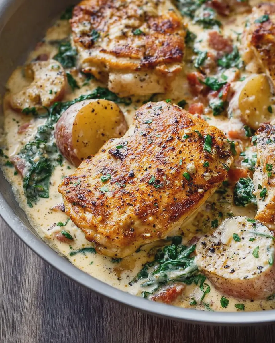 Creamy Garlic Parmesan Chicken & Potatoes: Easy Comfort Food Delight