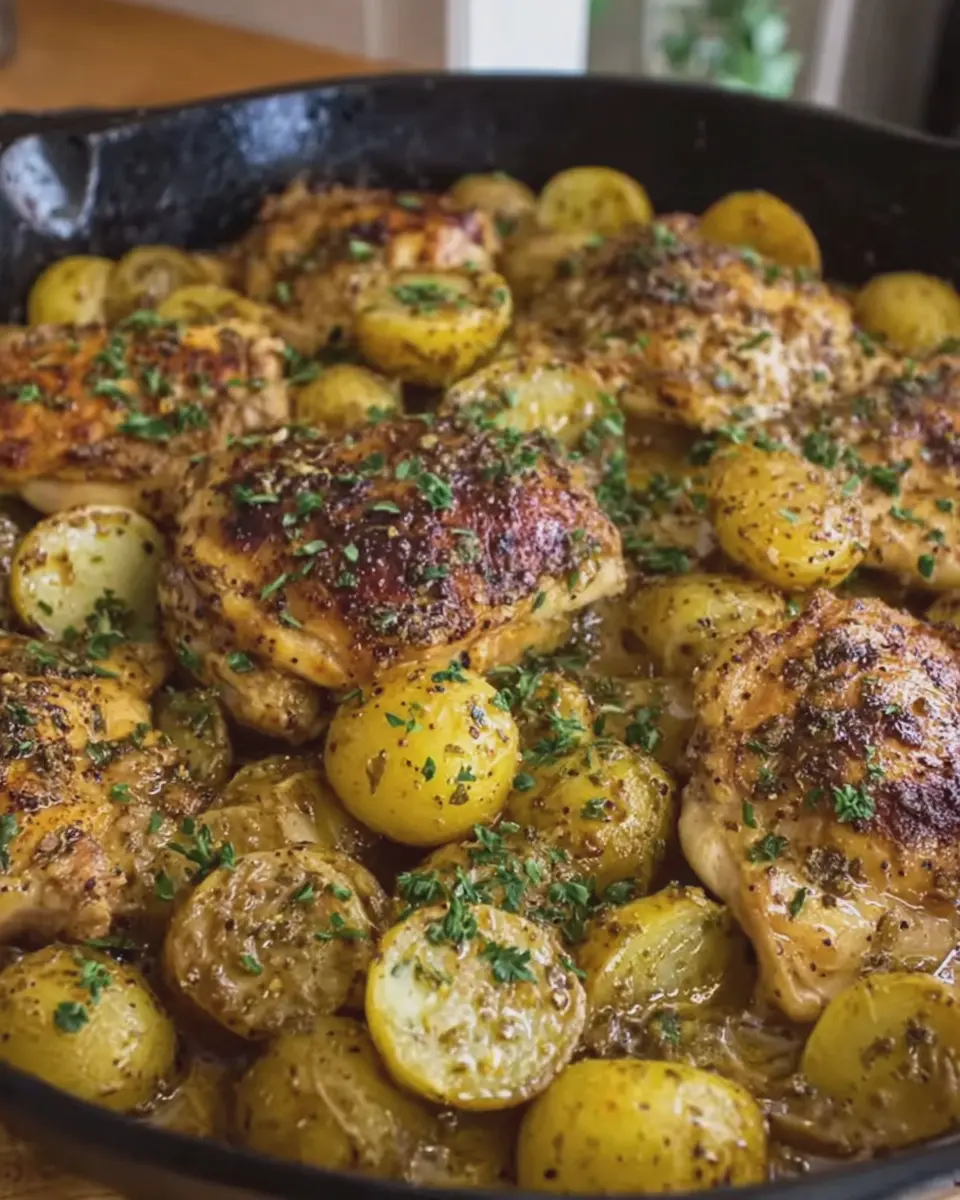 Honey Mustard Chicken Skillet: Juicy Comfort with Potatoes