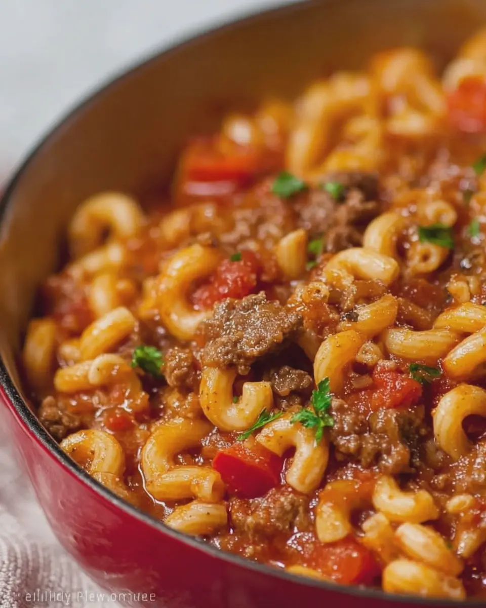 Southern Old Fashioned Goulash: A Comforting Twist with Turkey Bacon and Chicken Ham