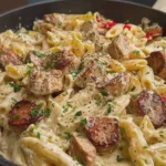 CREAMY PEPPER JACK CHICKEN AND SAUSAGE PASTA