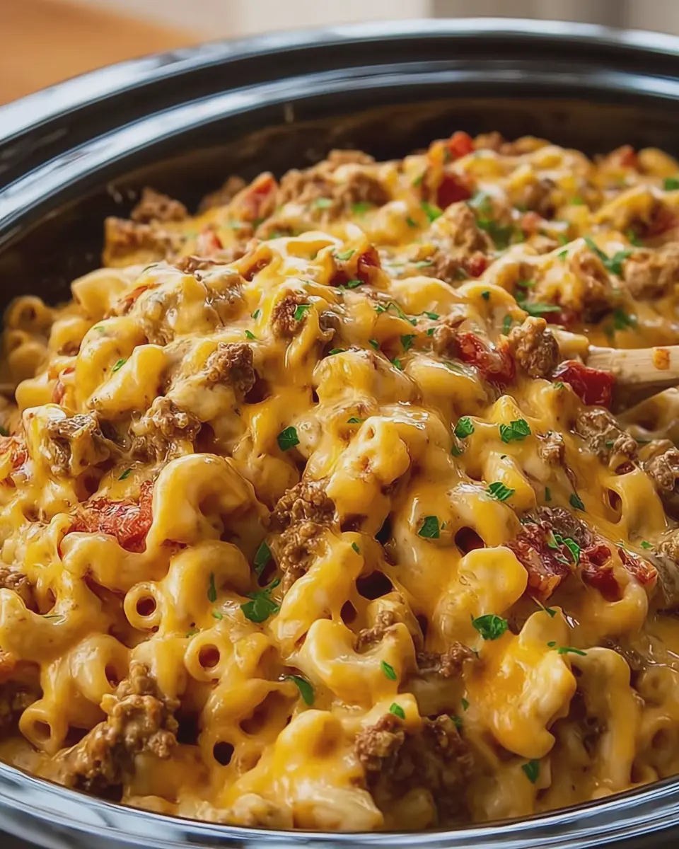 Slow Cooker Cheeseburger Mac and Cheese: Indulgent &amp; Easy Comfort Food