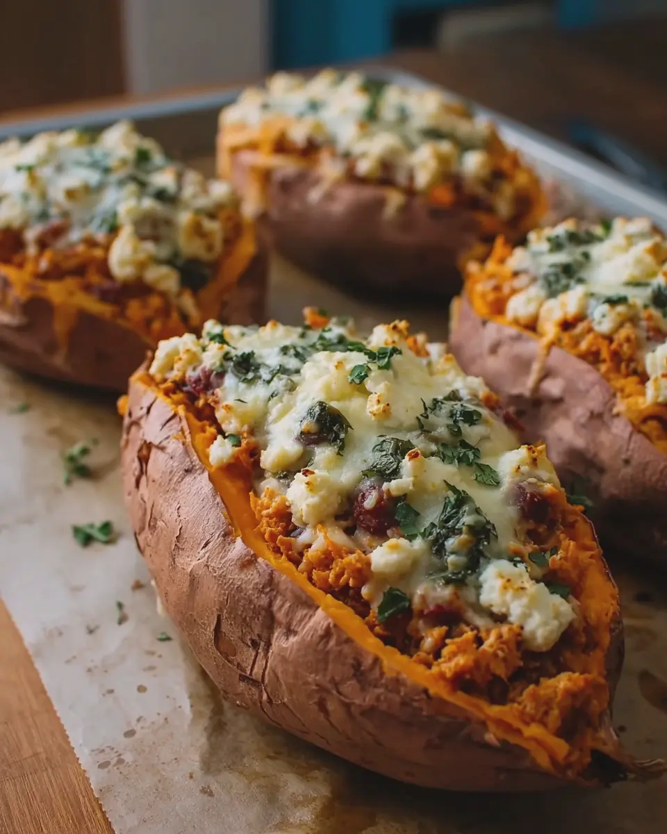 High Protein Stuffed Sweet Potatoes with Turkey Bacon Delight
