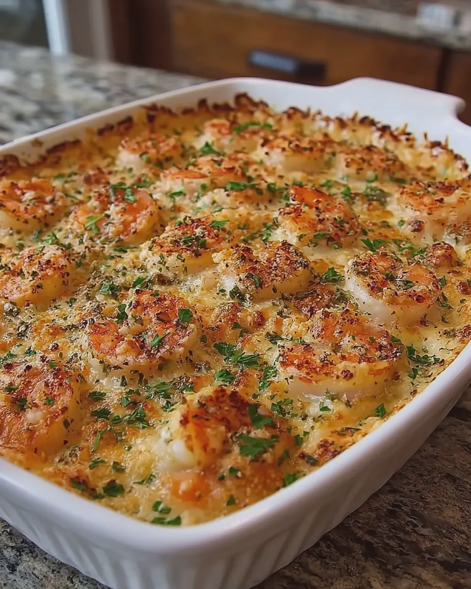 Garlic Parmesan Shrimp Bake: Indulgent Cheesy Delight at Home